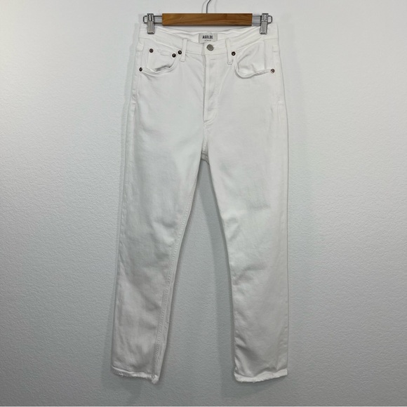 AGOLDE White Riley Ankle Crop Jeans 26” size 27 - Picture 2 of 8